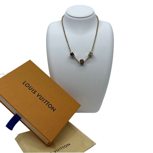 Authentic LOUIS VUITTON Collier Gambling Necklace M65096 Metallic #36634615